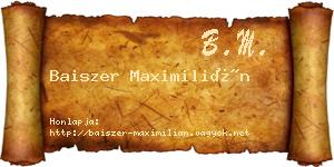 Baiszer Maximilián névjegykártya